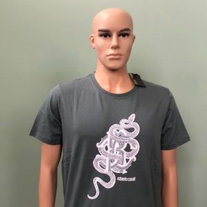 Roberto Cavalli – Snake Graphic Crew Neck T-Shirt